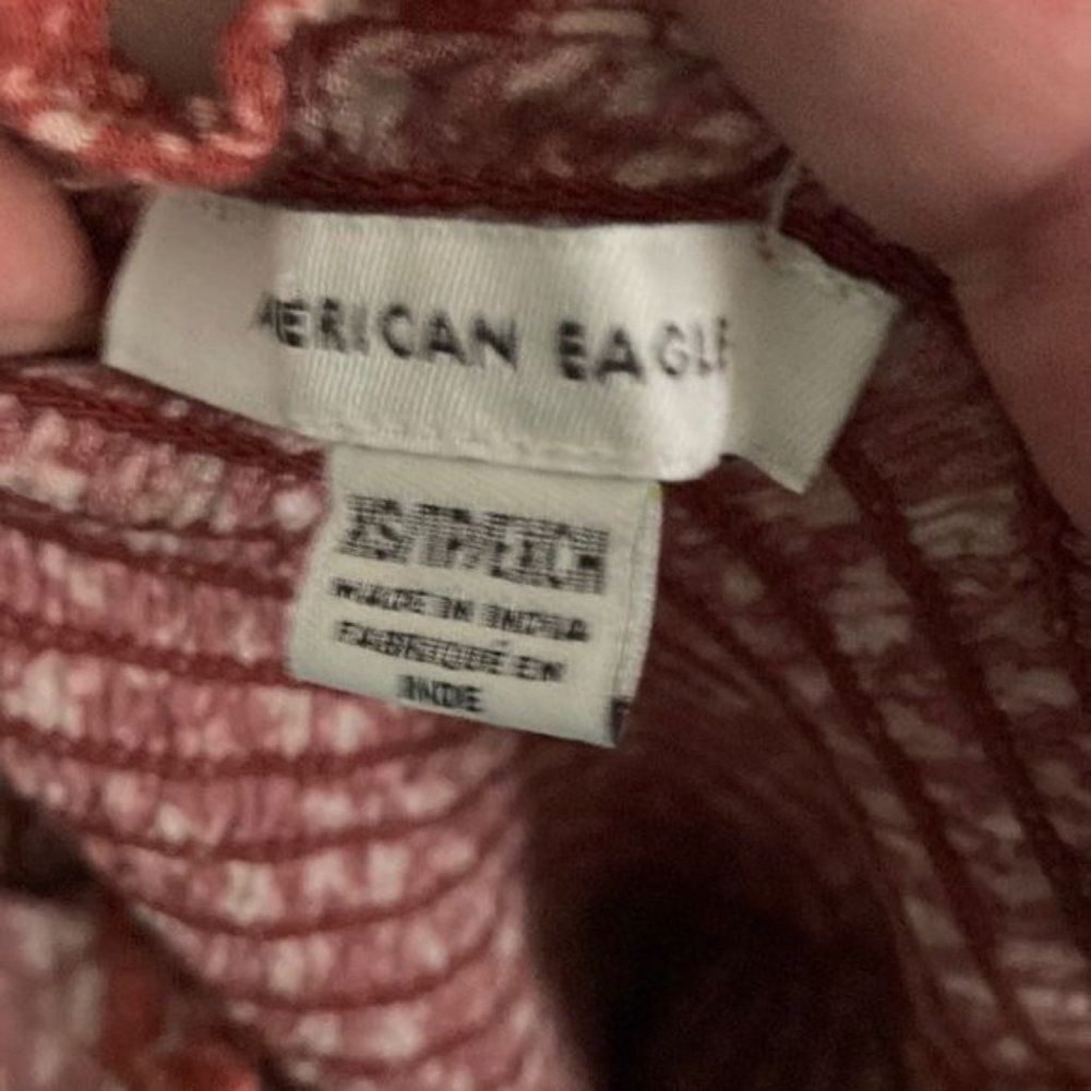 American Eagle Smocked Square Neck Peplum Blouse Size XS - Picture 2 of 12